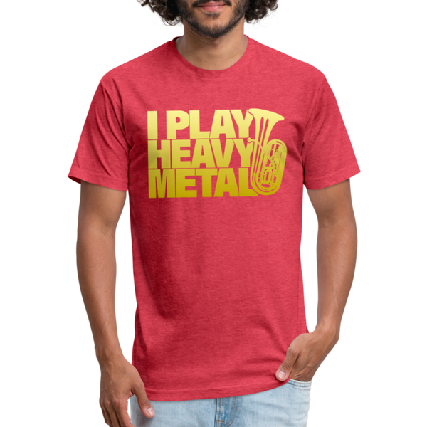 I Play Heavy Metal Tuba T-Shirt by Next Level - heather red