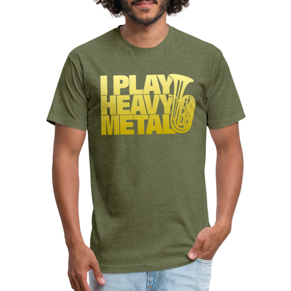 I Play Heavy Metal Tuba T-Shirt by Next Level - heather military green