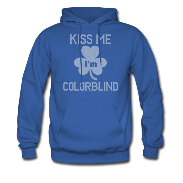 Kiss Me I'm Colorblind Men's Hoodie - royal blue