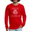 Kiss Me I'm Colorblind Men's Premium Long Sleeve T-Shirt - red