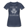 Kiss Me I'm Colorblind Women’s Premium T-Shirt - heather blue