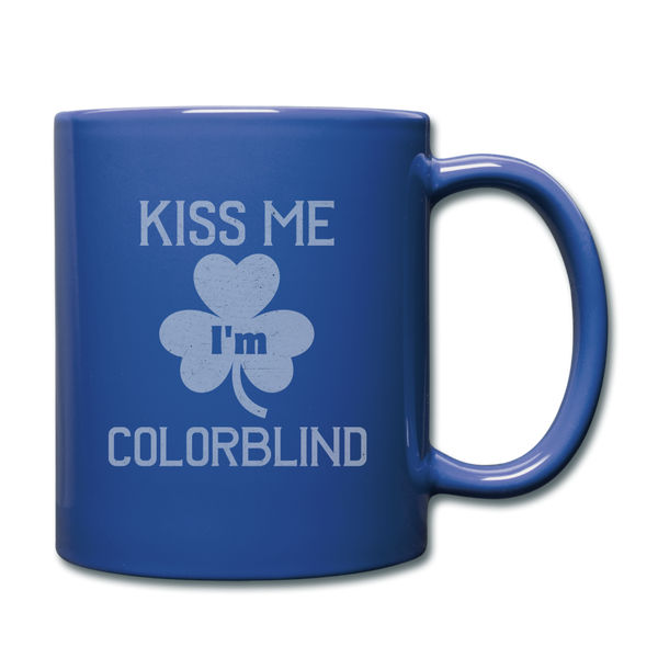 Kiss Me I'm Colorblind Full Color Mug - royal blue