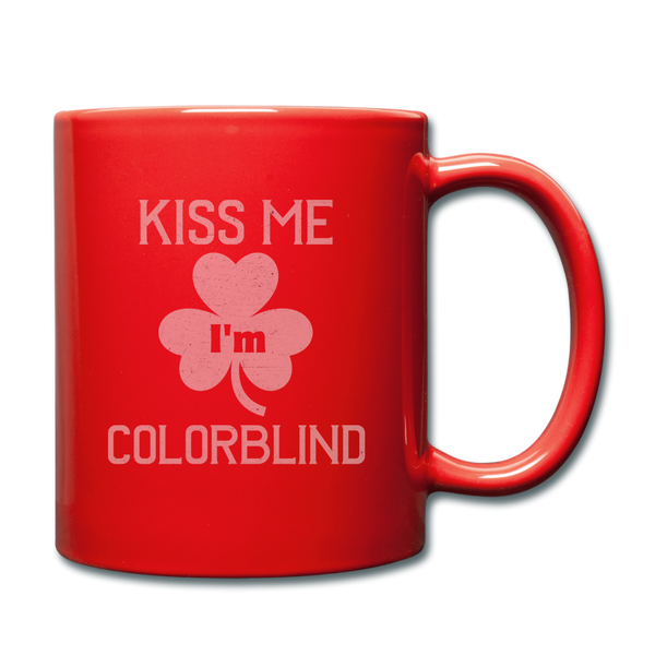 Kiss Me I'm Colorblind Full Color Mug - red