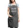 I Tell Mom Jokes Periodically Adjustable Apron - charcoal