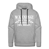 Warning May Talk About my Meat Men’s Premium Hoodie - heather grey