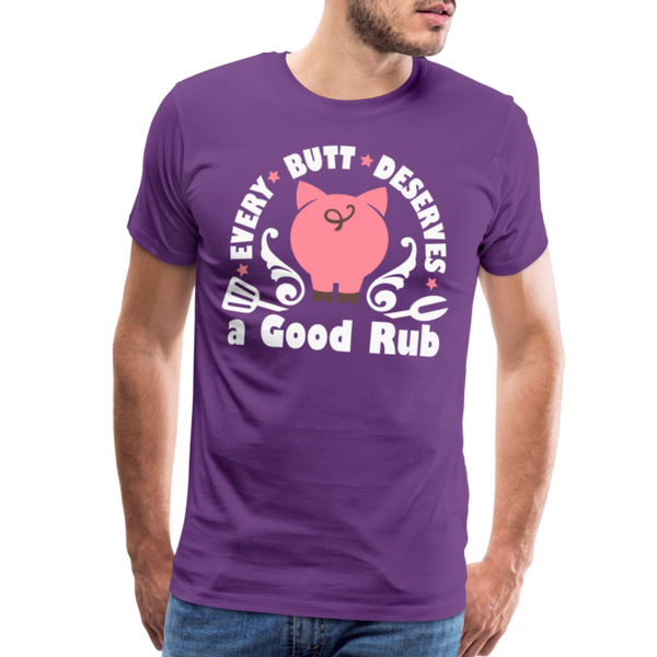 Every Butt Deserves a Good Rub BBQ Men's Premium T-Shirt - purple