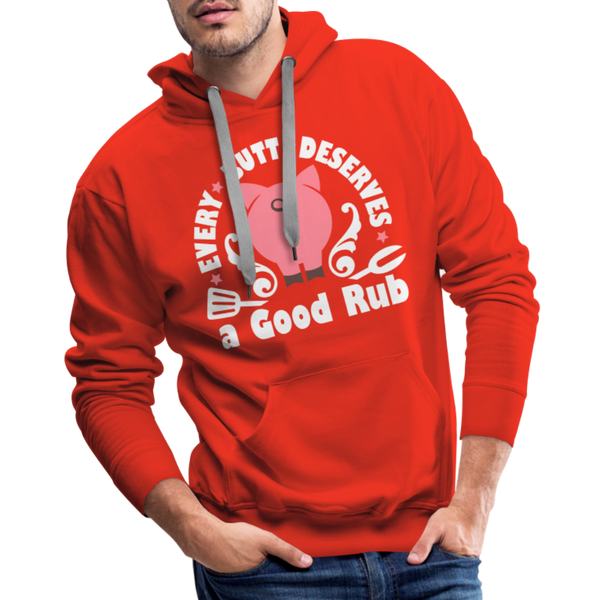 Every Butt Deserves a Good Rub BBQ Men’s Premium Hoodie - red