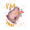 I'm Trashed Funny Raccoon Sticker