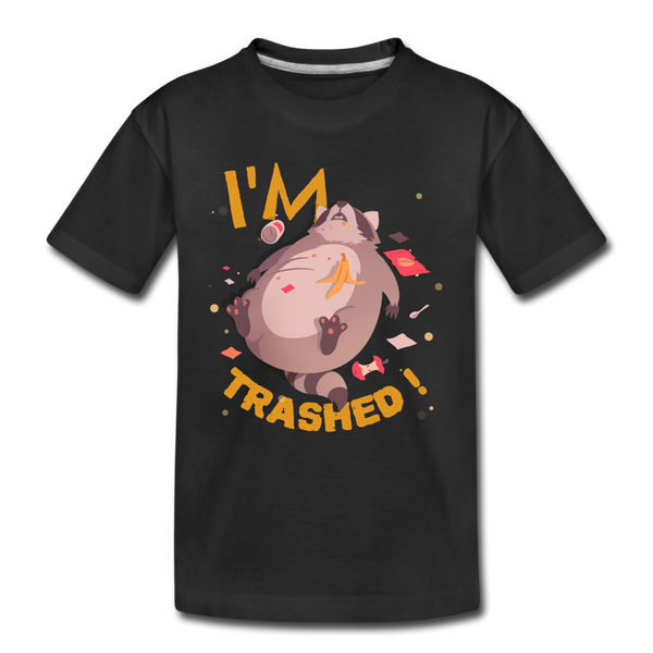 I'm Trashed Funny Raccoon Kids' Premium T-Shirt - black