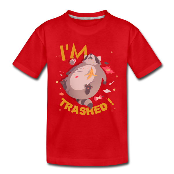 I'm Trashed Funny Raccoon Kids' Premium T-Shirt - red