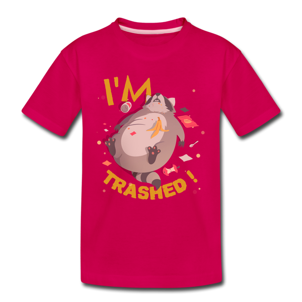 I'm Trashed Funny Raccoon Kids' Premium T-Shirt - dark pink