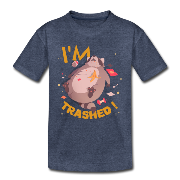 I'm Trashed Funny Raccoon Kids' Premium T-Shirt - heather blue