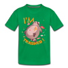 I'm Trashed Funny Raccoon Kids' Premium T-Shirt - kelly green