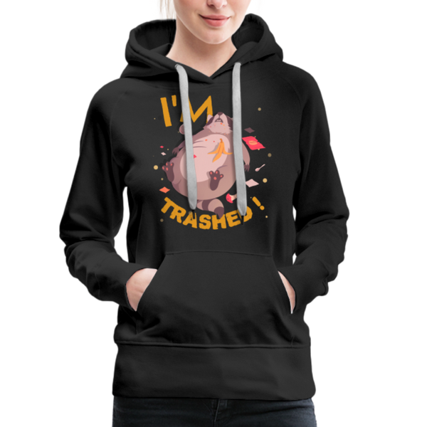 I'm Trashed Funny Raccoon Women’s Premium Hoodie - black