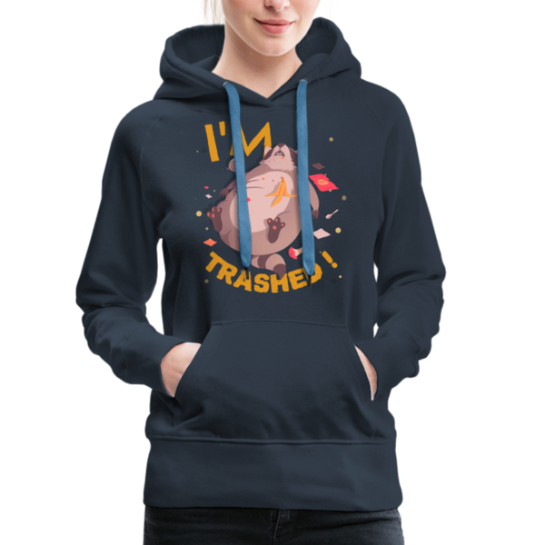 I'm Trashed Funny Raccoon Women’s Premium Hoodie - navy