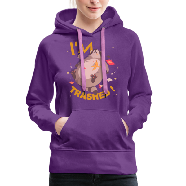 I'm Trashed Funny Raccoon Women’s Premium Hoodie - purple