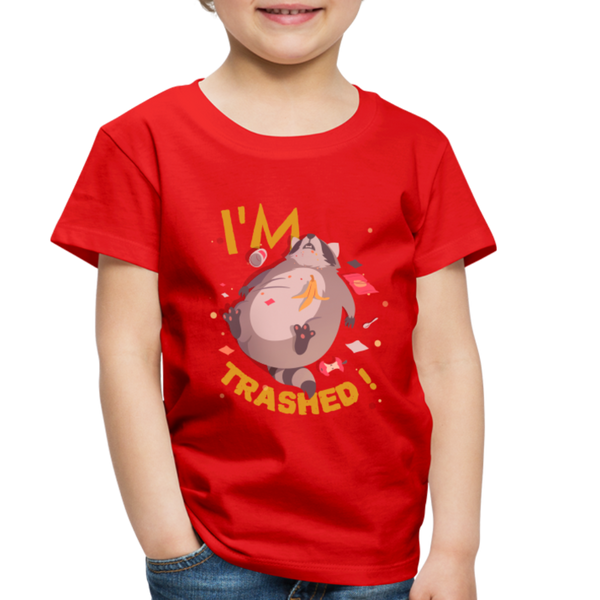 I'm Trashed Funny Raccoon Toddler Premium T-Shirt - red