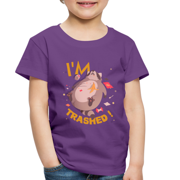 I'm Trashed Funny Raccoon Toddler Premium T-Shirt - purple
