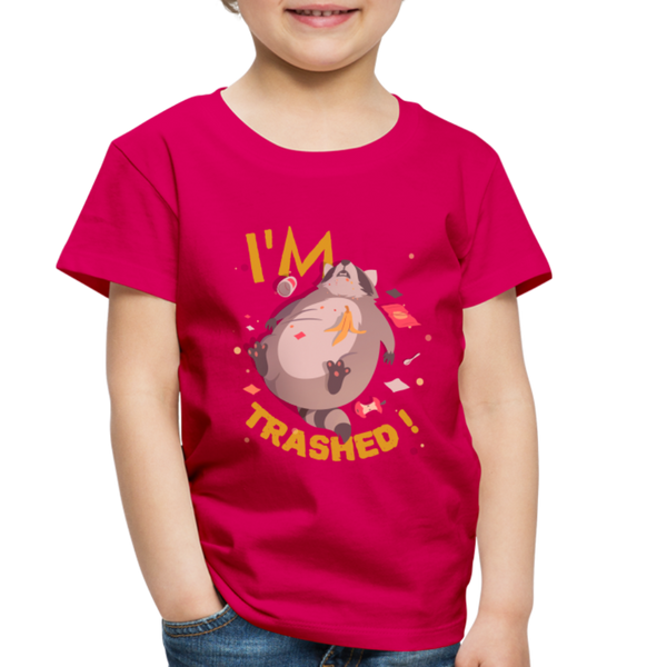 I'm Trashed Funny Raccoon Toddler Premium T-Shirt - dark pink