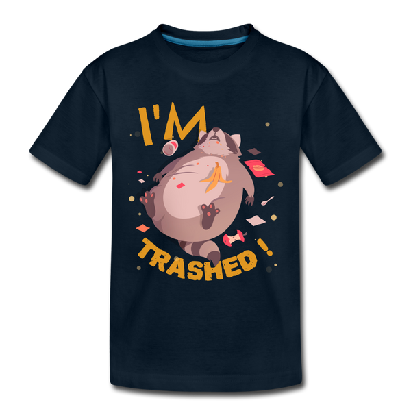 I'm Trashed Funny Raccoon Toddler Premium T-Shirt - deep navy