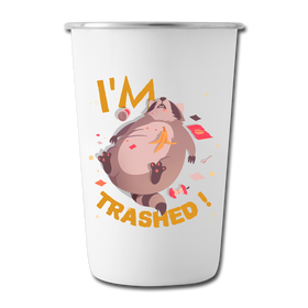 I'm Trashed Funny Raccoon Stainless Steel Pint Cup