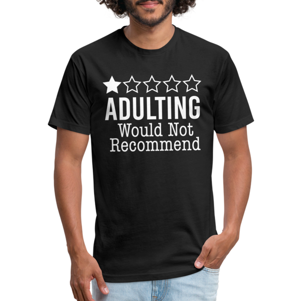 1 Star Adulting Fitted Cotton/Poly T-Shirt by Next Level - black