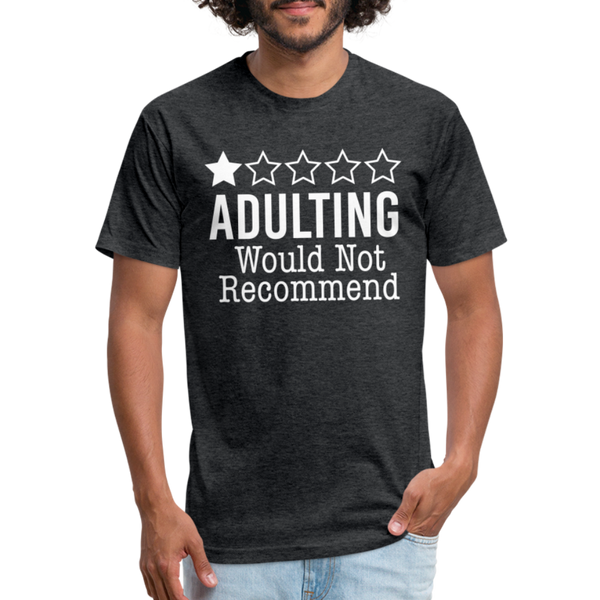 1 Star Adulting Fitted Cotton/Poly T-Shirt by Next Level - heather black