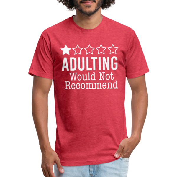 1 Star Adulting Fitted Cotton/Poly T-Shirt by Next Level - heather red