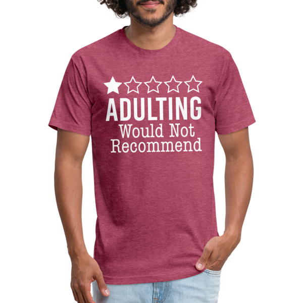 1 Star Adulting Fitted Cotton/Poly T-Shirt by Next Level - heather burgundy