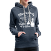 Mom's Sanity Coffee & Wine Funny Women’s Premium Hoodie - heather denim