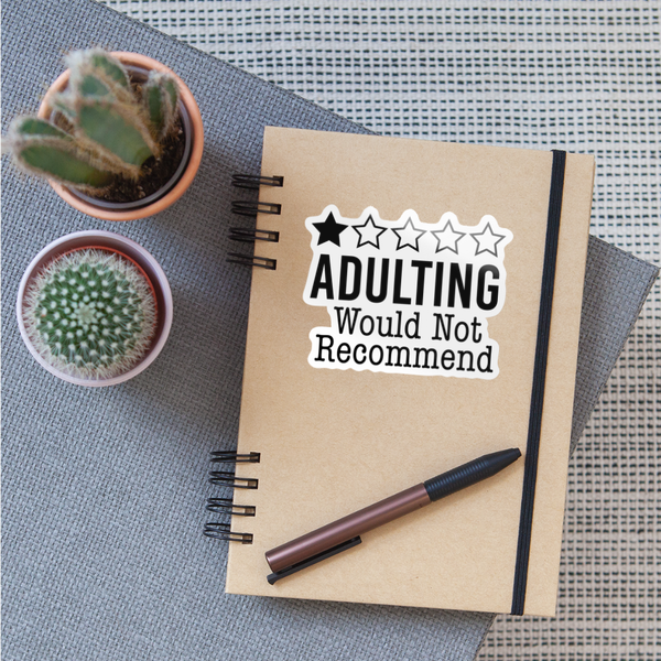 1 Star Adulting Sticker - white glossy
