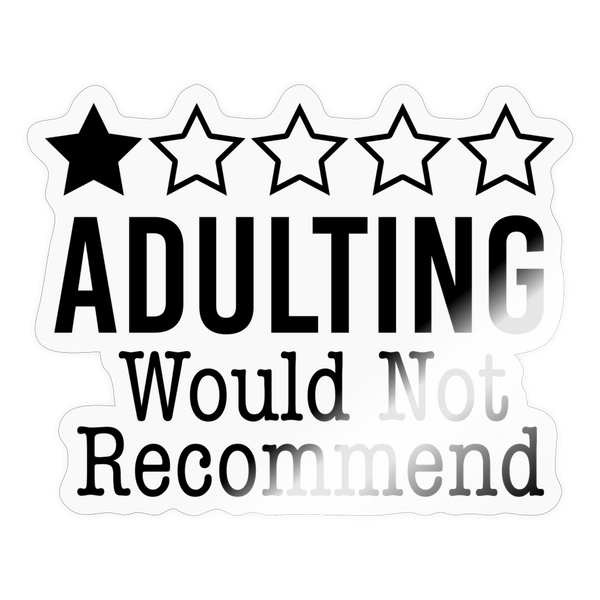 1 Star Adulting Sticker - transparent glossy