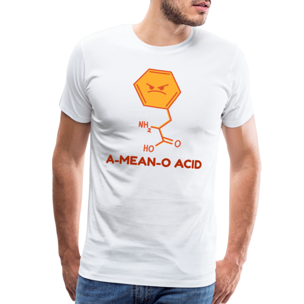 A-Mean-O Acid Science Joke Men's Premium T-Shirt - white