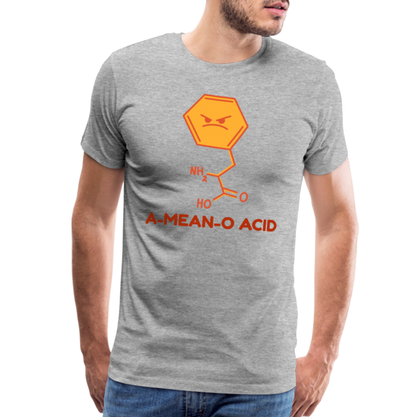 A-Mean-O Acid Science Joke Men's Premium T-Shirt - heather gray