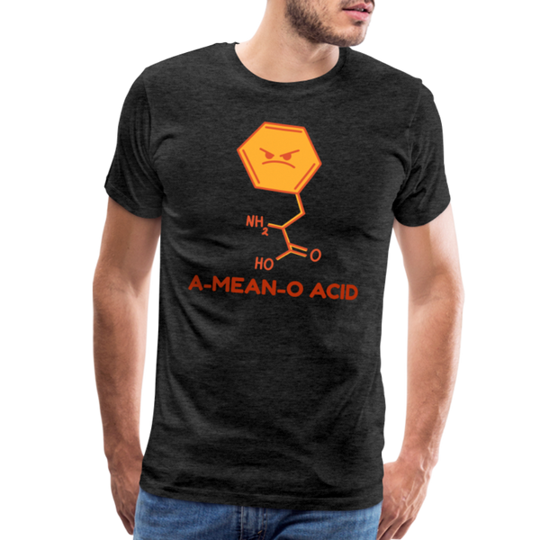 A-Mean-O Acid Science Joke Men's Premium T-Shirt - charcoal grey