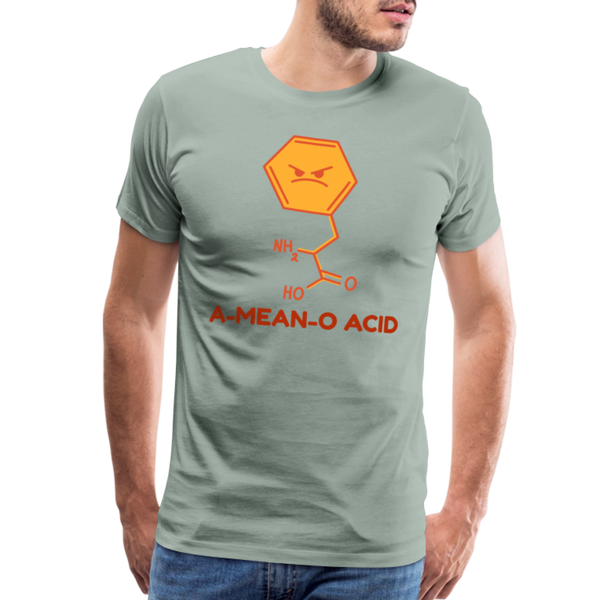 A-Mean-O Acid Science Joke Men's Premium T-Shirt - steel green