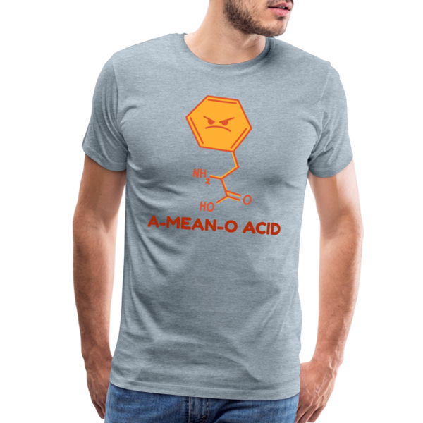 A-Mean-O Acid Science Joke Men's Premium T-Shirt - heather ice blue