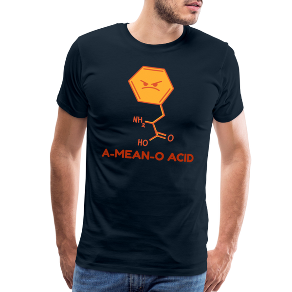 A-Mean-O Acid Science Joke Men's Premium T-Shirt - deep navy