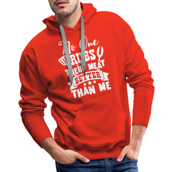 No One Rubs Their Meat Better Than Me BBQ Men’s Premium Hoodie - red