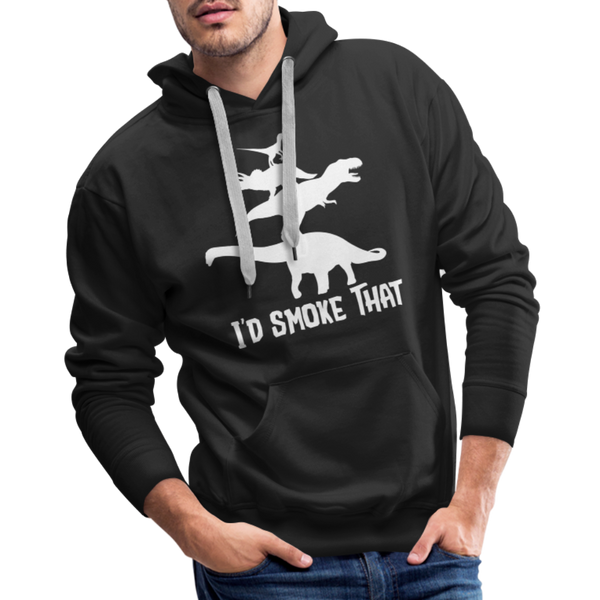 I'd Smoke That Dinosaur BBQ Men’s Premium Hoodie - black