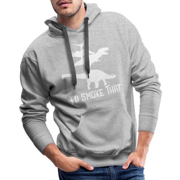 I'd Smoke That Dinosaur BBQ Men’s Premium Hoodie - heather grey