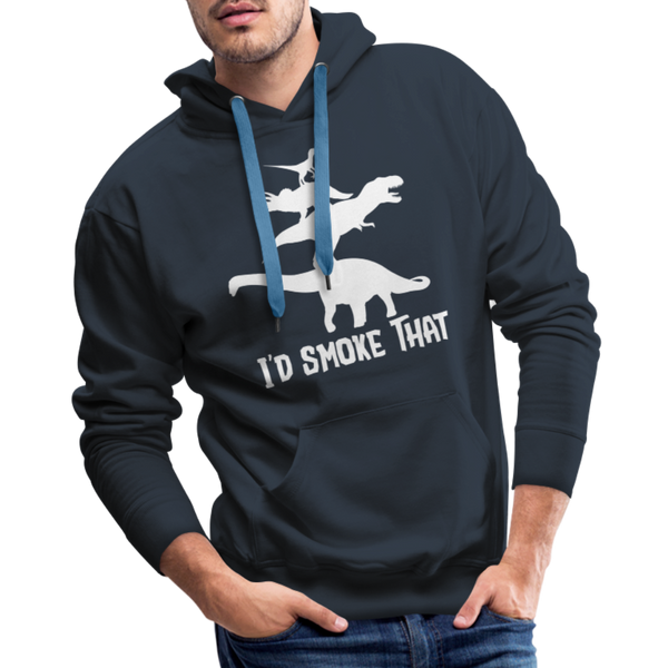 I'd Smoke That Dinosaur BBQ Men’s Premium Hoodie - navy