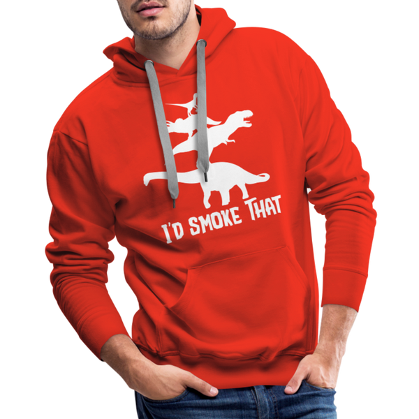 I'd Smoke That Dinosaur BBQ Men’s Premium Hoodie - red