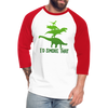 I'd Smoke That Dinosaur BBQ Baseball T-Shirt - white/red