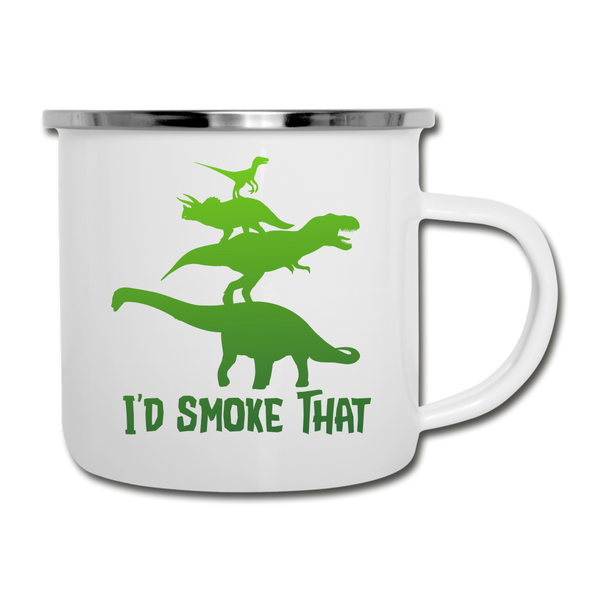 I'd Smoke That Dinosaur BBQ Camper Mug - white