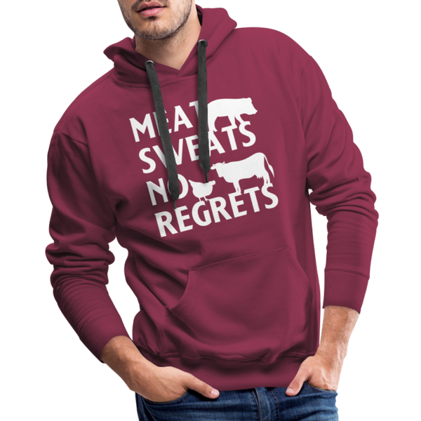 Meat Sweats No Regrets BBQ Men’s Premium Hoodie - burgundy