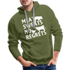 Meat Sweats No Regrets BBQ Men’s Premium Hoodie - olive green