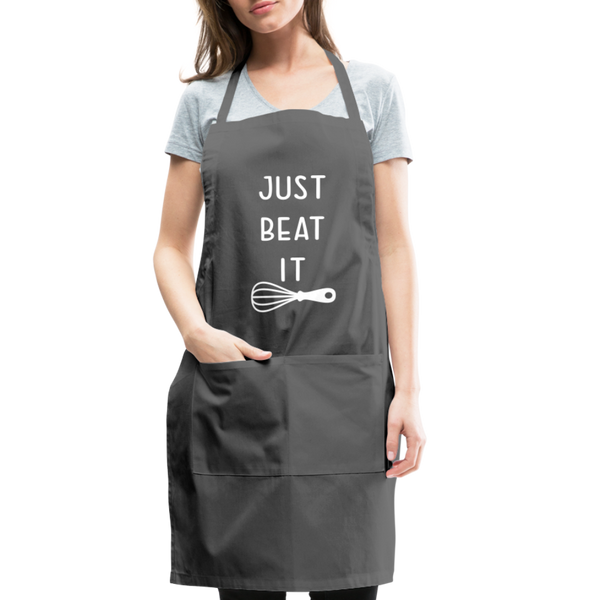 Just Beat It Funny Adjustable Apron - charcoal