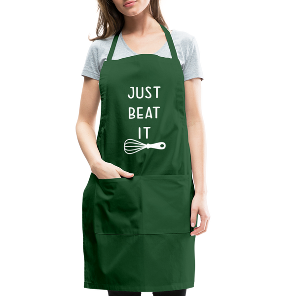 Just Beat It Funny Adjustable Apron - forest green