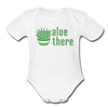 Aloe There Organic Short Sleeve Baby Bodysuit - white